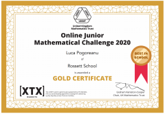 Maths challenge certificate